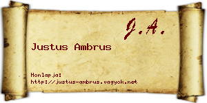Justus Ambrus névjegykártya
